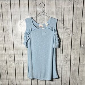 Daytrip blue cold shoulder ruffle top size xl